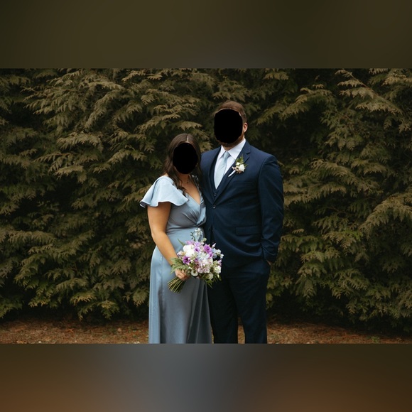 Azazie Soren Dusty Blue Bridesmaid Dress - Picture 3 of 4